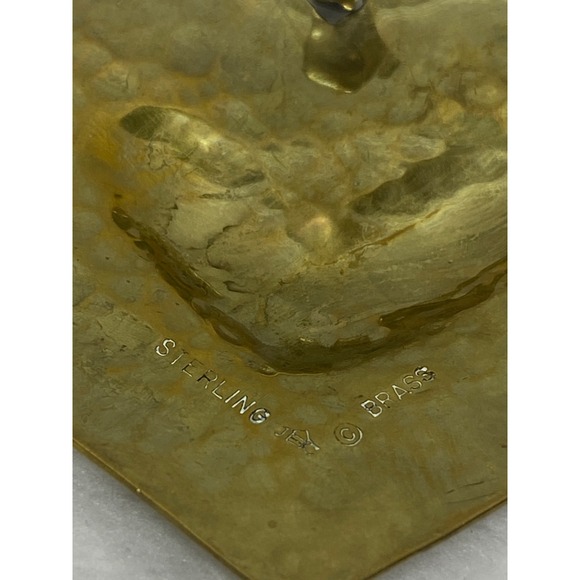 Jeep Collins Sterling Silver & Brass Hand Hammered Heart Pendant Pendant - Picture 7 of 11